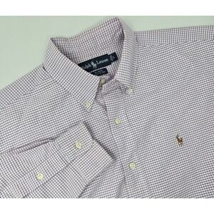 Ralph Lauren Blake Shirt Mens L Blake Pink Gingham Button Down Flesh Pony‎